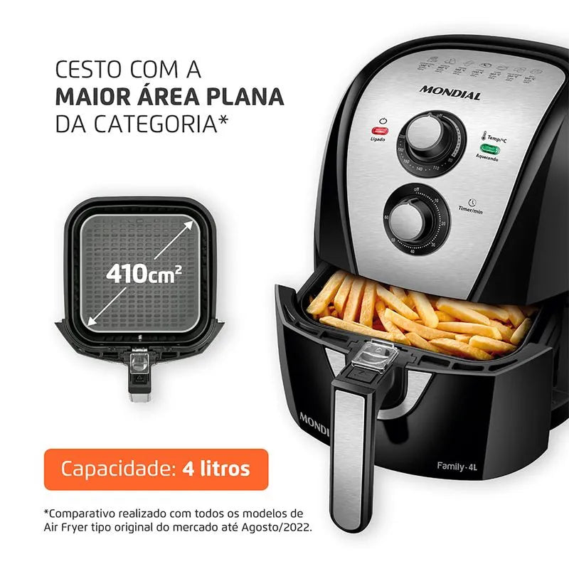 Fritadeira Elétrica Family 4l 1500w Preta - Mondial