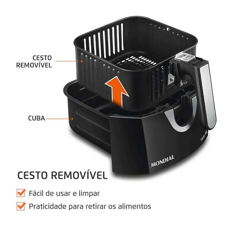 Fritadeira Elétrica Family 4l 1500w Preta - Mondial