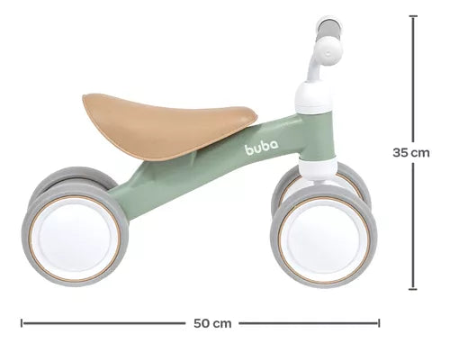 Bicicleta De Equilíbrio 4 Rodas Buba Infantil Sem Pedal